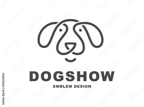 Dog head logo - vector illustration, emblem on white background Stock ...