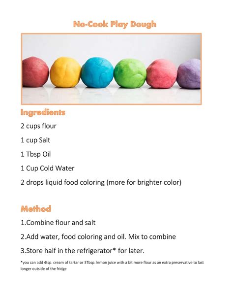 No Cook Playdough Recipe | Blog Dandk