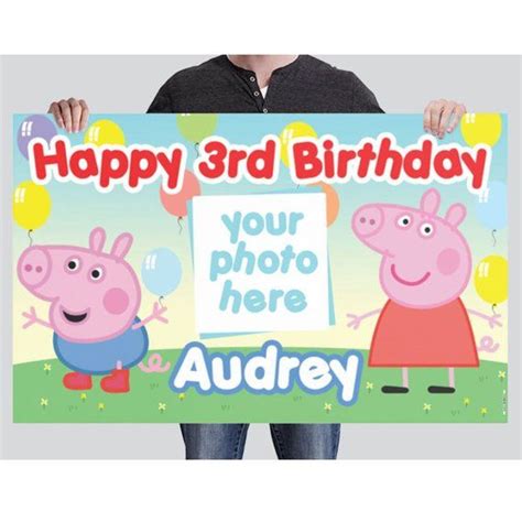 BANNER - Peppa Pig Birthday Banner | Peppa pig birthday, Pig birthday ...