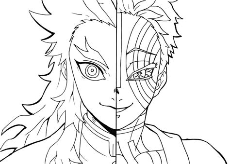 Demon Slayer Kyojuro Rengoku Coloring Page - Free Printable Coloring ...