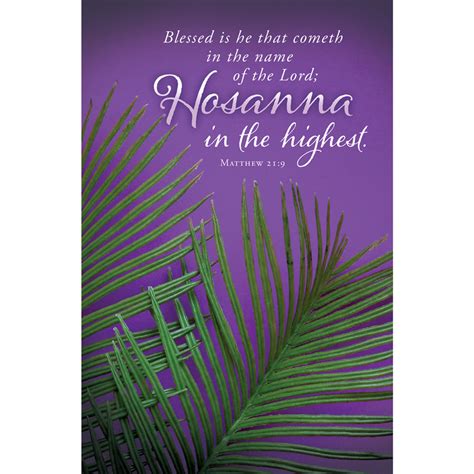 Church Bulletin - 11" - Palm Sunday - Hosanna in the Highest - Matt. 21 ...