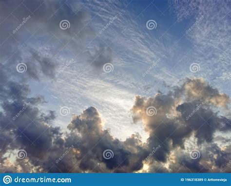 Storm clouds on clear sky stock image. Image of dark - 196318389