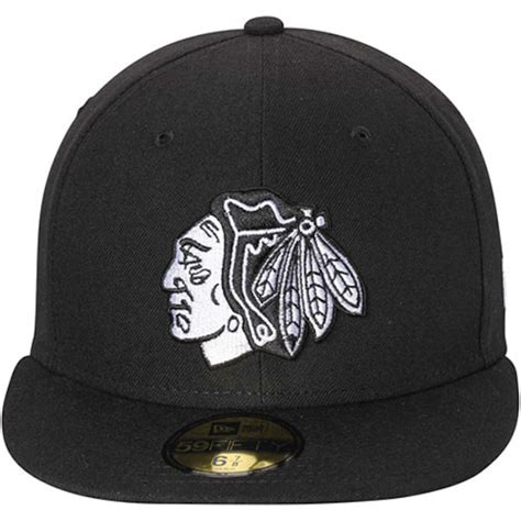 Mens Chicago Blackhawks New Era Black Basic 59FIFTY Fitted Hat - Shop ...