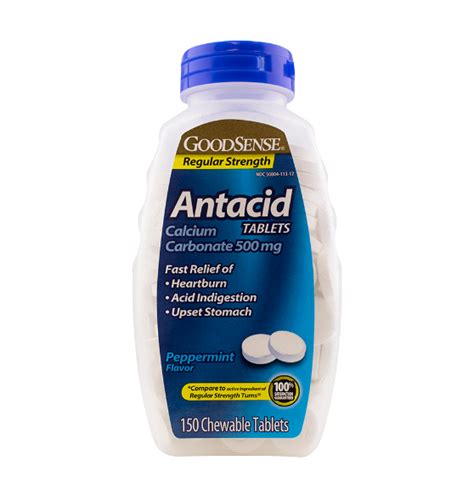 MacGill | GoodSense® Antacid Tablets, Peppermint, 150/Bottle