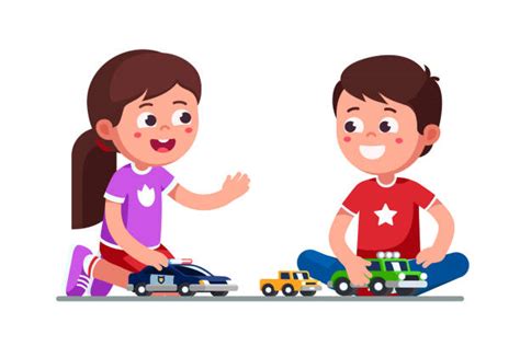 Kids Playing Toys Clipart