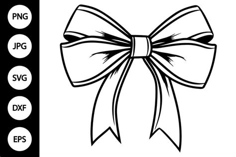 Outline Ribbon Bow SVG, Coloring Page (3087667)