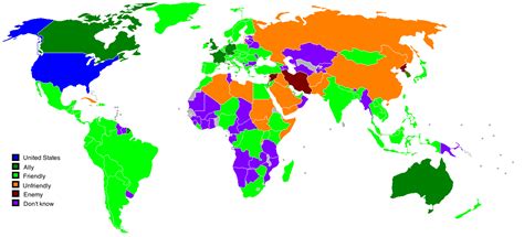 Who Americans Consider Their Allies, Friends & Enemies – Brilliant Maps