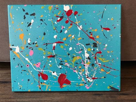 Abstract Paint Splatter Canvas 11x14'' Painted Canvas | Etsy