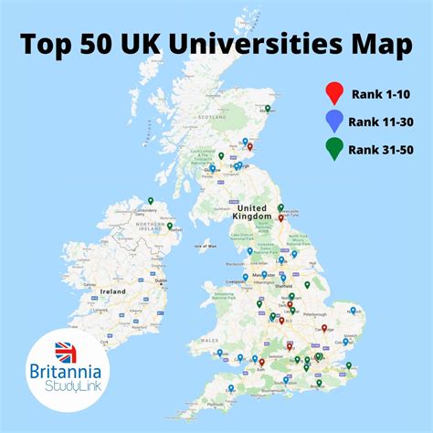 Top UK Universities Map - 2022 Rankings and League Table