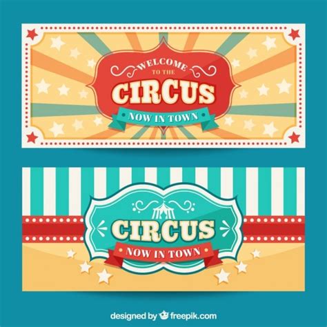 Free Vector | Cute vintage circus banners