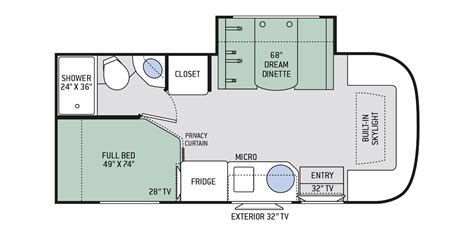 Gemini RUV Class C Motorhomes - Floor Plans | Thor Motor Coach | Floor ...