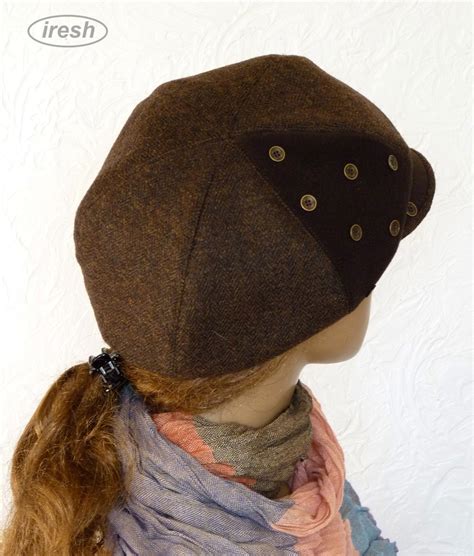 Brown Winter Newsboy Cap Women's Brown Cap Warm Newsboy - Etsy