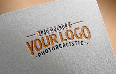 Free Logo Mockup PSD on Textured Paper - Good Mockups