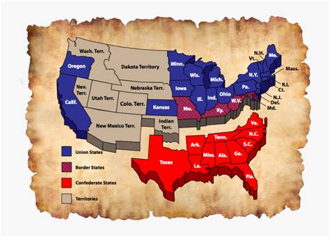 American Civil War States Map