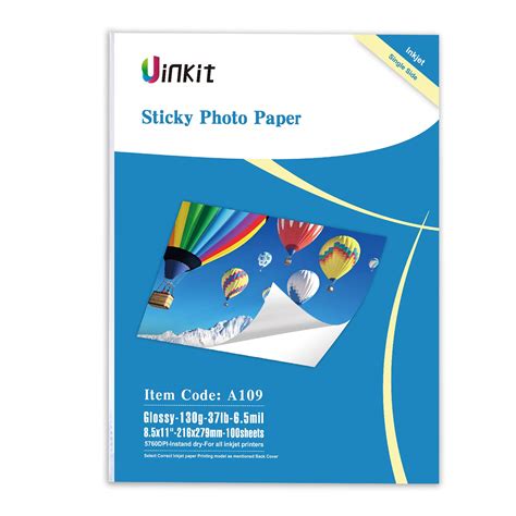 Buy Uinkit 100 Sheets Printable Glossy Sticker Photo Paper 8.5x11 Full ...