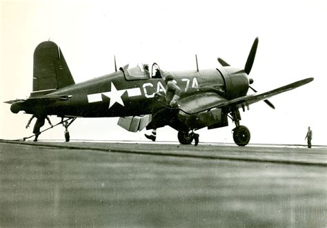 Asisbiz Vought F4U-1D Corsair White CAS74 on deck CVB 41-USS Midway in ...