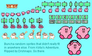 NES - Kirby's Adventure - Stage Clear & Intro Sprites - The Spriters ...