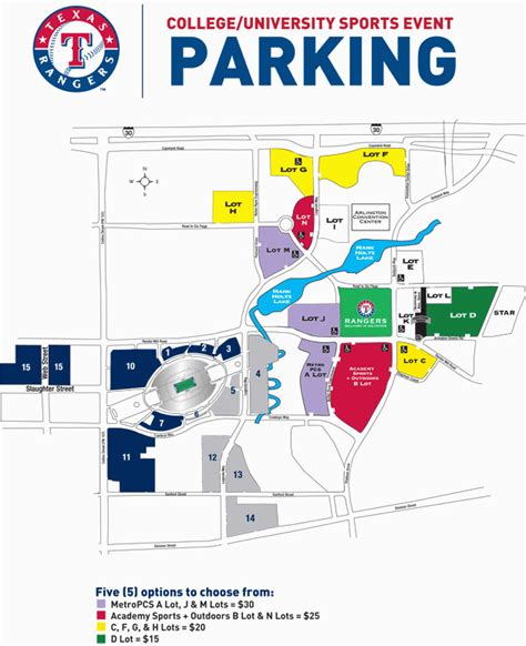 Texas Rangers Parking Map | secretmuseum