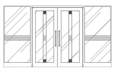 Sliding Glass Door Elevation Cad Block - Glass Door Ideas