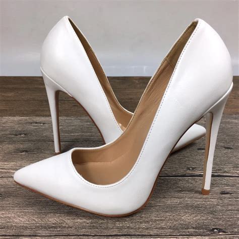 New White women's High Heels Shoes Exclusive Brand Patent Pu Shoes ...