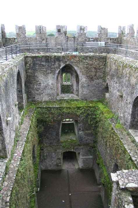 Inside of the Blarney Castle in Ireland (the wooden floors long ago ...