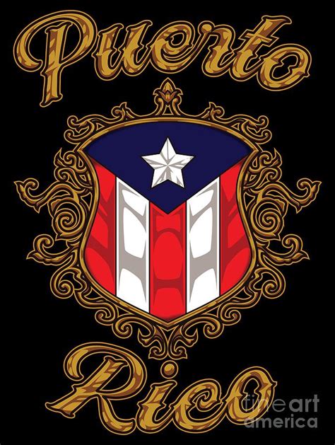 Puerto Rico Emblem Puerto Rican Pride Flag Digital Art by Mister Tee