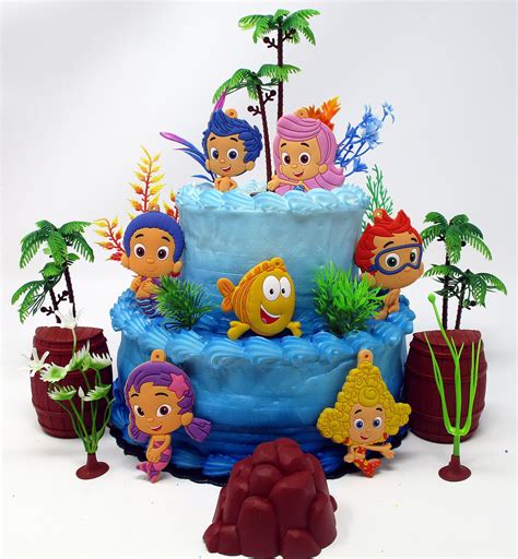 Buy Bubble Guppies Birthday Cake Topper Set Featuring Gil and Friends ...