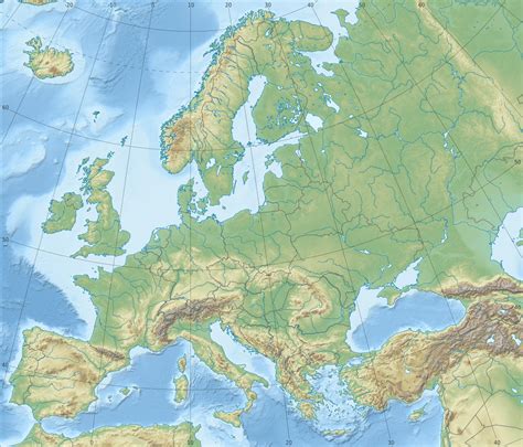 Detailed physical and relief map of Europe. Europe detailed physical ...