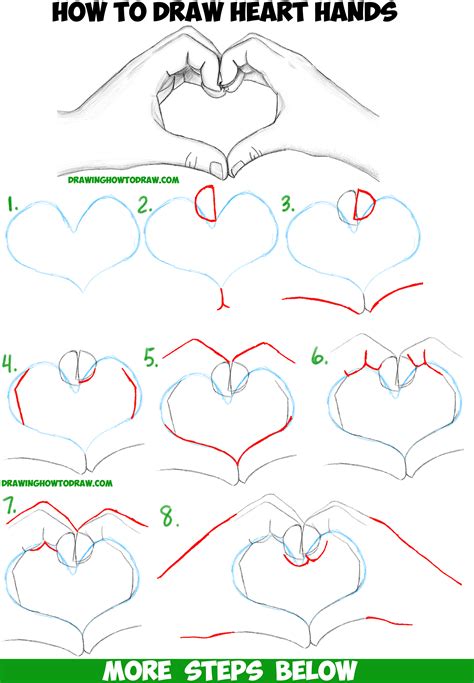 How to Draw Heart Hands in Easy to Follow Step by Step Drawing Tutorial ...