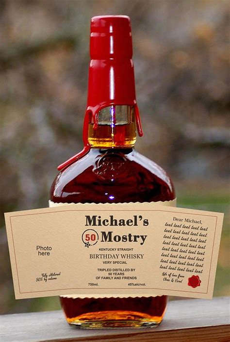 Custom Makers Mark label Custom whiskey birthday bottle | Whiskey gifts ...