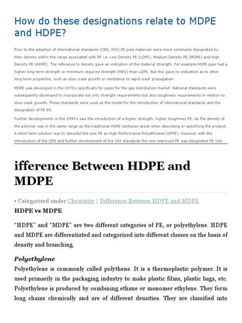 Material PE | PDF | Polyethylene | Polymers