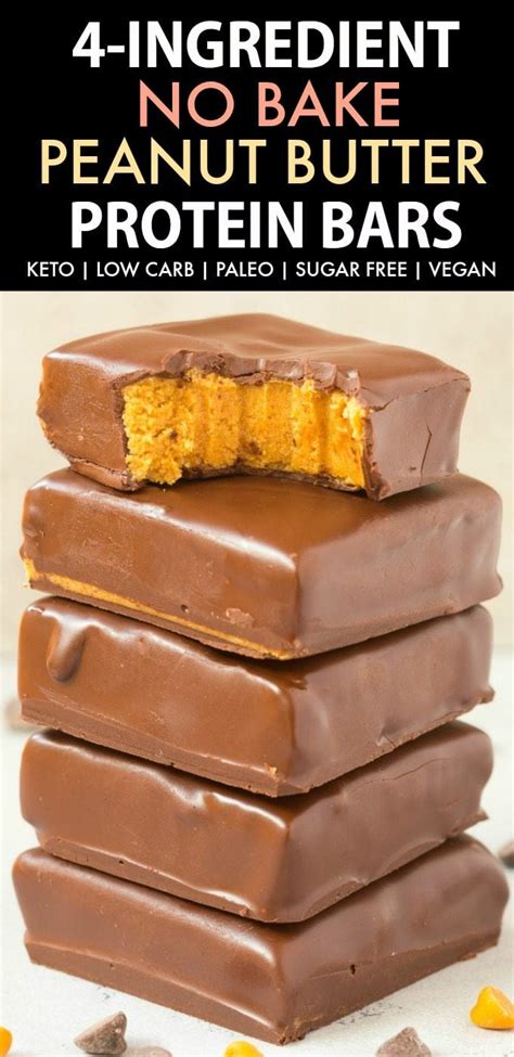 No Bake Peanut Butter Protein Bars (Keto, Sugar Free, Vegan)