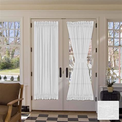 Buy H.VERSAILTEX Linen French Door Curtains Privacy Light Reducing Door ...