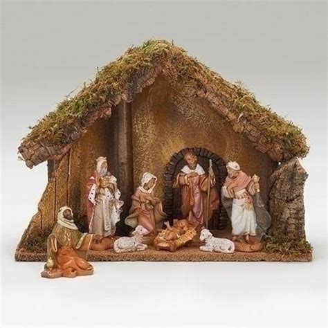 8pc Fontanini Nativity Set with Stable from Italy