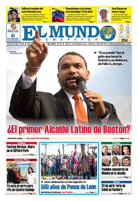 El Mundo Newspaper | No. 2115 | 04/11/13 by El Mundo Boston Newspaper ...