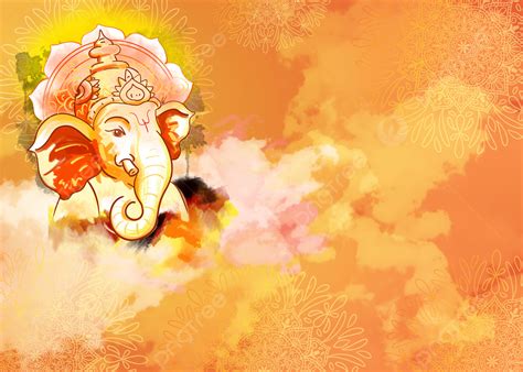 Golden Gradient Indian Ganesha Background, Ganesh Chaturthi, God ...