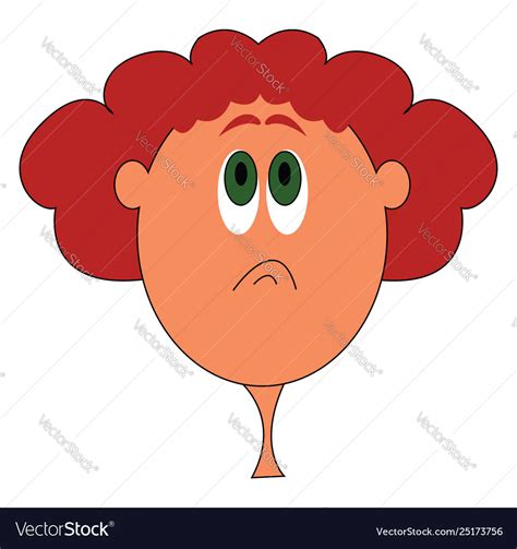 Cartoon face a funny-looking girl in red hair Vector Image