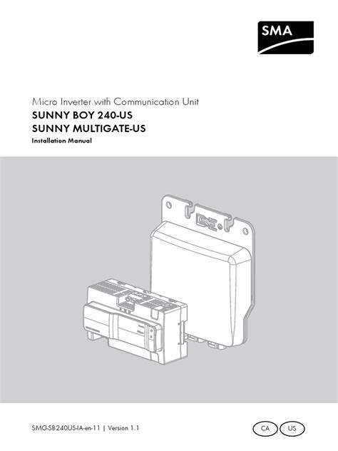 Solar Inverter SMA SB 240 US Installation Manual | PDF