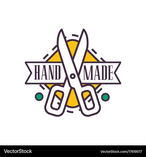 Handmade logo template retro needlework craft Vector Image