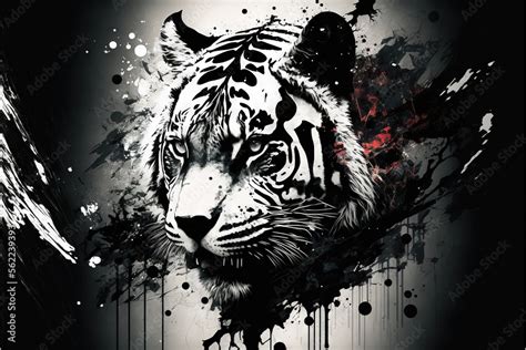 Tiger Face Wallpaper Black And White