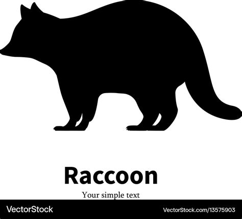 A black raccoon silhouette Royalty Free Vector Image