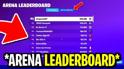 NEW Arena Leaderboard in Fortnite! (Check Your Fortnite Stats Ingame ...