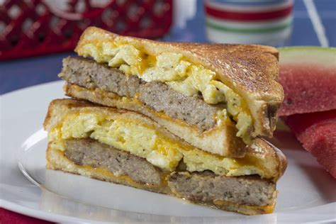 Sausage 'n' Egg Grilled Cheese | MrFood.com