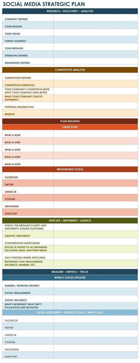 Strategic Plan Excel Template - Printable Word Searches