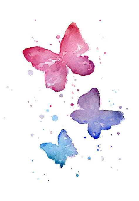 Watercolor Butterflies Painting by Olga Shvartsur