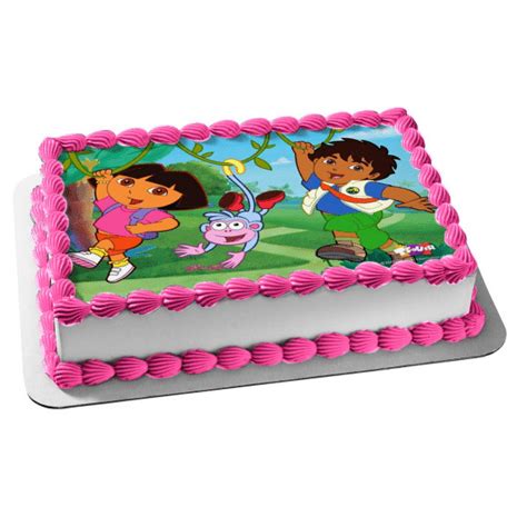 Dora the Explorer Go Diego Go Boots Edible Cake Topper Image ABPID06291 ...