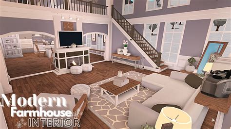 ROBLOX| BLOXBURG| Modern Farmhouse Interior (part-2)| House Build - YouTube