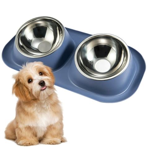 Suhaco Pet Feeding Bowls 15° Tilted Double Bowls Dog Feeder Bowl Food ...