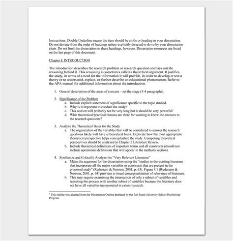 Dissertation Outline Template - 8+ For Word & PDF Format