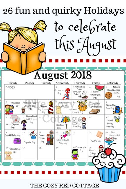 26 Fun Holidays to Celebrate with Your Kids in August | Kids calendar ...